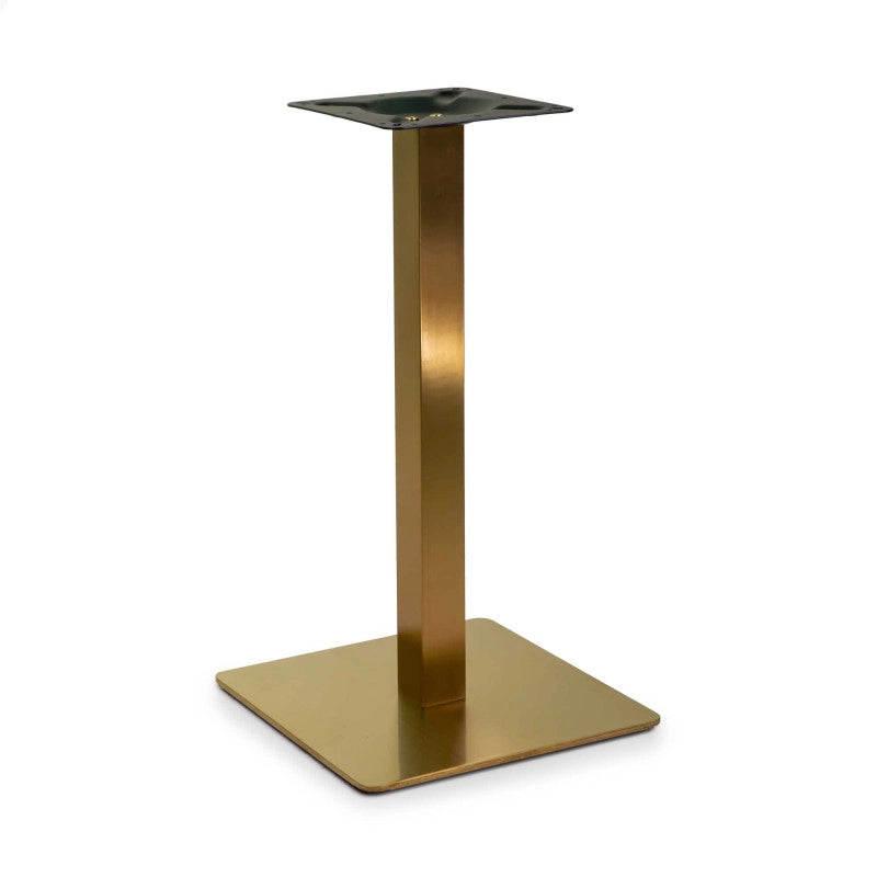 Base Tavolo Acciaio Leo Oro Quadro Cm 40x40h72 Tubo Cm 6x6