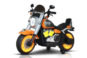 Moto Elettrica per Bambini Cruiser Acceleratore a Manubrio 12V 7Ah Arancione