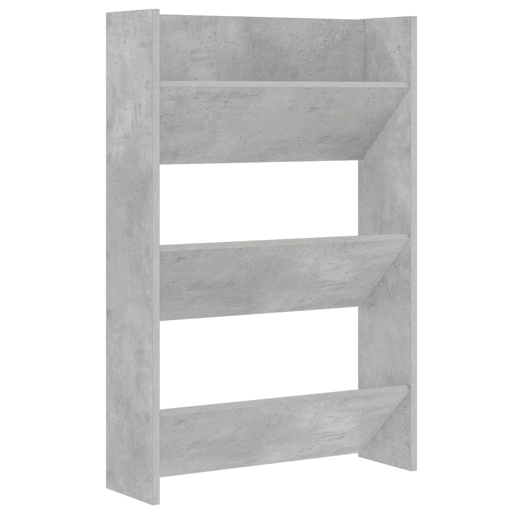 Scarpiera a Muro Grigio Cemento 60x18x90 cm in Truciolato cod mxl 59042