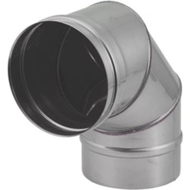 CANNA FUMARIA TUBO CURVA ACCIAIO INOX AISI 304 Monoparete 90°  -TUTTE LE MISURE- ø100