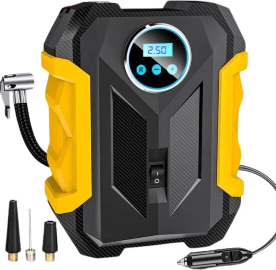 Mini compressore per auto e bicicletta - Pompabandini elettrico con manometro - Compressore portatile di aria - Pompabandini per auto