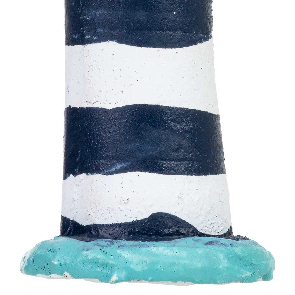 Figura decorativa a forma di faro in resina blu, 3x3x8 cm
