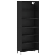 Credenza | Madia | Buffet da pranzo | Armadio da pranzo Nera 69,5x32,5x180 cm Legno Multistrato