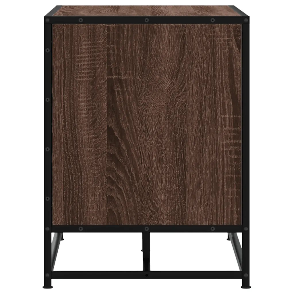 Panca Portaoggetti Rovere Marrone Legno Multistrato e Metallo