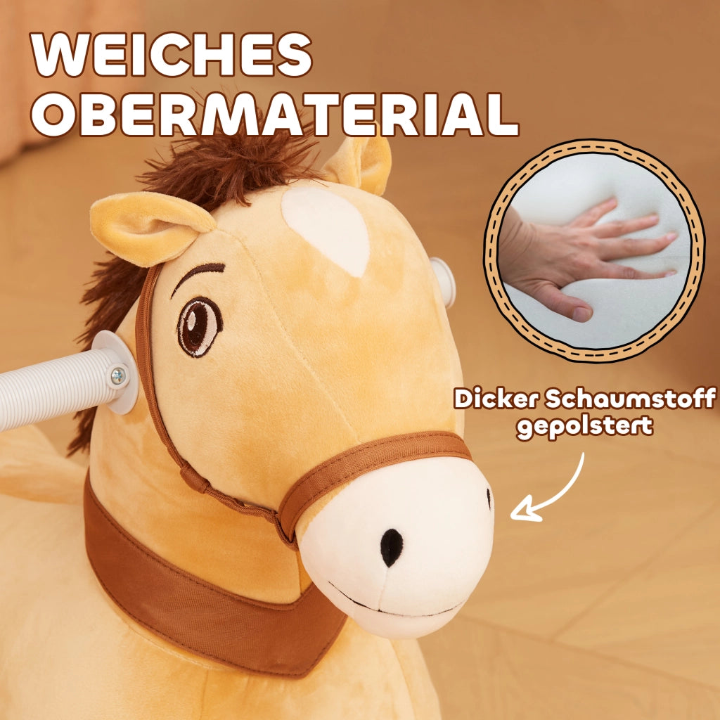 Cavallo Dondolo Elettrico Bambini ¨C ZephMum ¨C Marrone