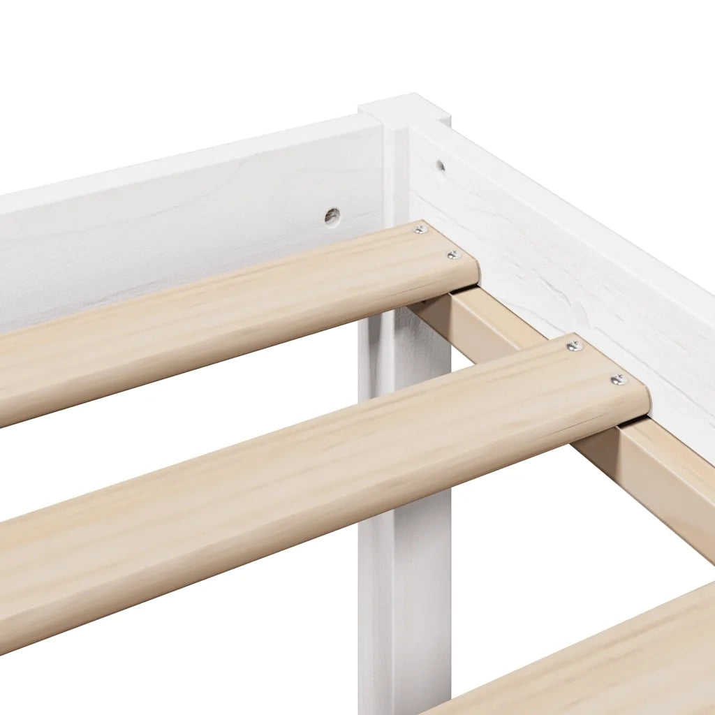 vidaXL Letto Libreria senza Materasso Bianco 200x200 cm Legno di Pino