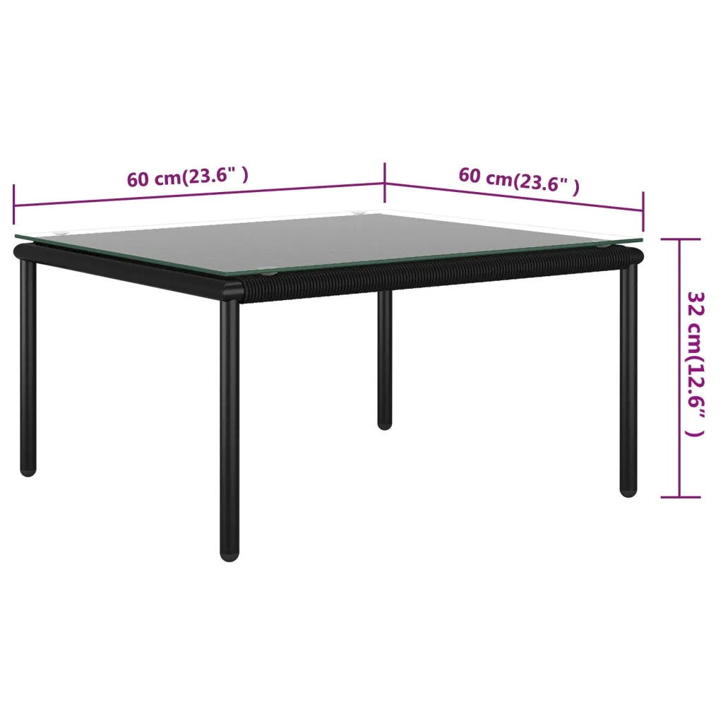 Set Divani da Giardino 5 pz con Cuscini Neri in PVC 48590
