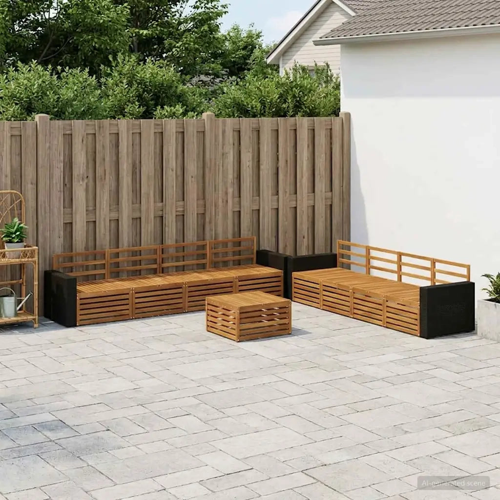 Set di divani da esterno 9 pcs Naturale