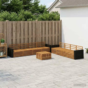 Set di divani da esterno 9 pcs Naturale