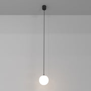 Lampadario A Sospensione Moderno Luna Alluminio Nero Led Integrato 5W Fredda