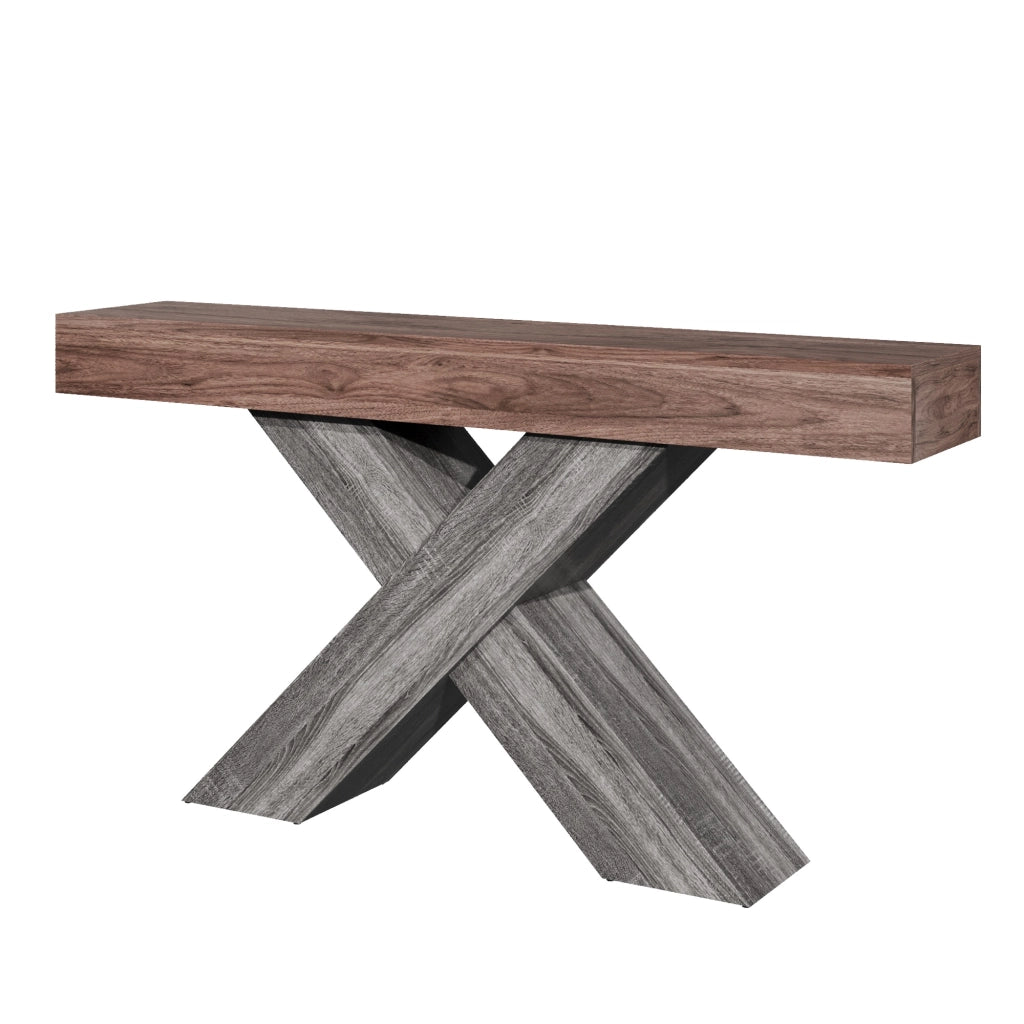 Tavolino Consolle con Gambe a X ¨C MINIMAL ¨C Legno, Truciolato, Salotto e Ingresso