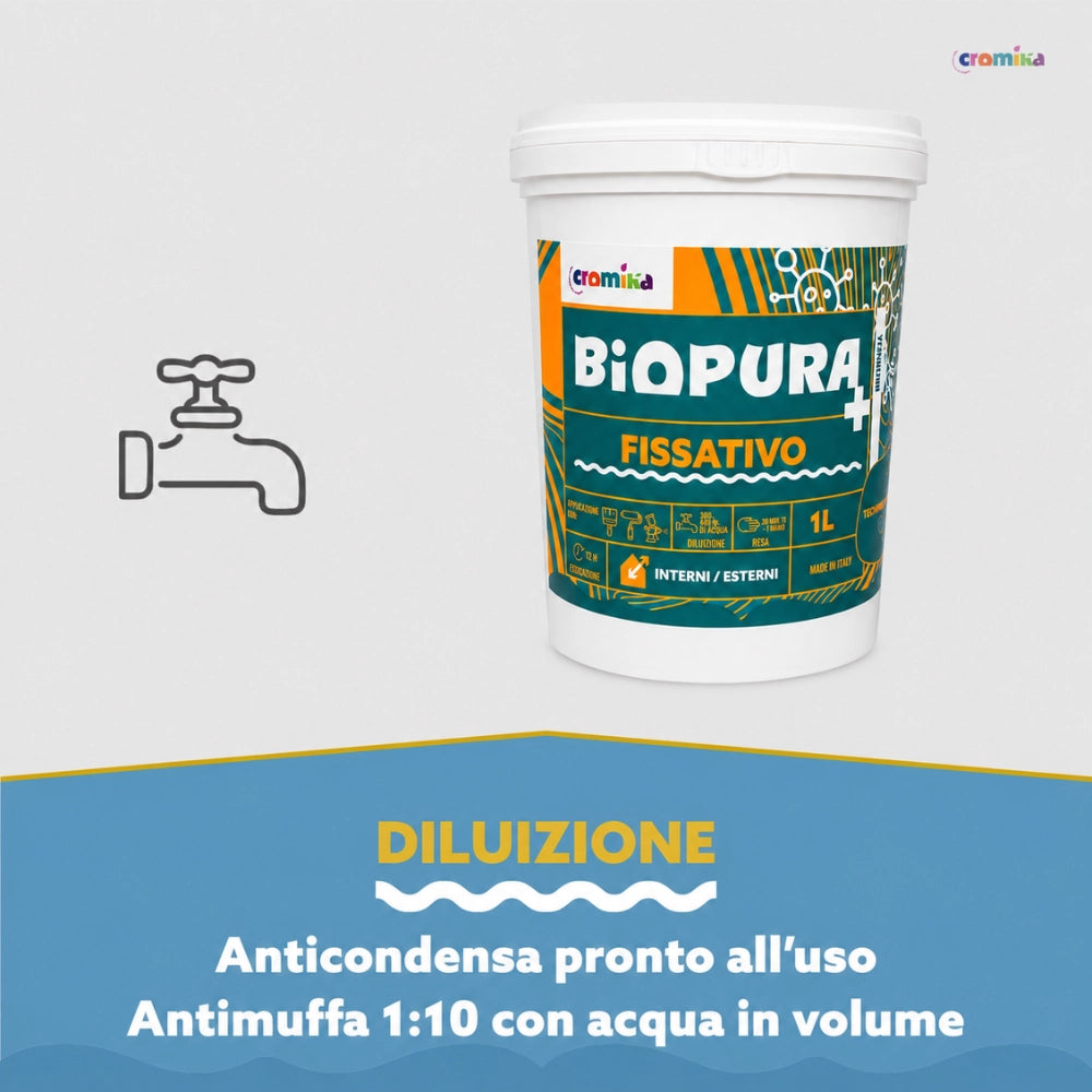 Kit fissativo antimuffa e anticondensa biopura cromika 2 pezzi alta concentrazione