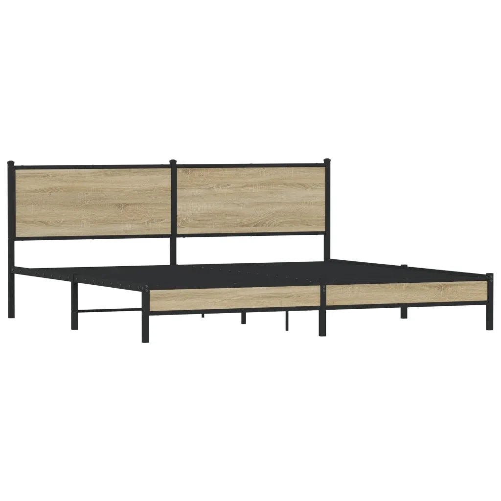 Giroletto senza Materaso in Metallo Rovere Sonoma 200x200 cm 3301394