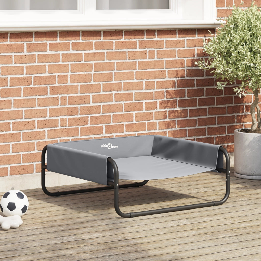 Letto per Cani Elevato Grigio Chiaro in Tessuto Oxford ML e Acciaio