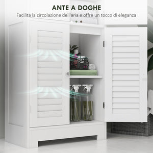 Mobile Colonna Bagno 60x30x170,5 cm con 3 Armadietti Bianco