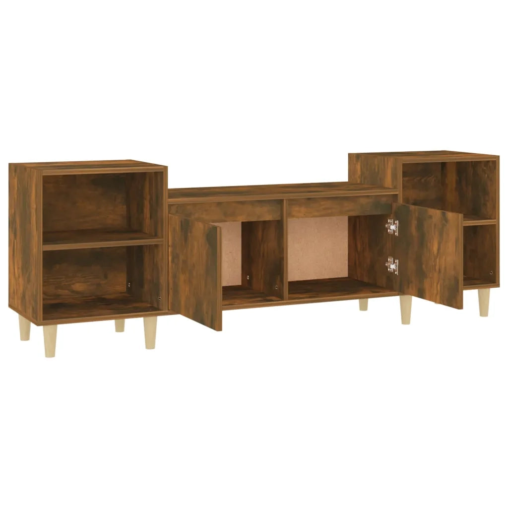 Mobile TV Rovere Fumo 160x35x55 cm in Legno Multistrato 821193
