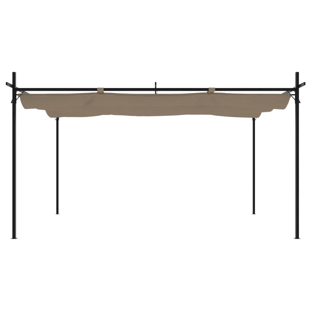 Pergola con Tetto Retrattile Tortora 395x292x230 cm 360118