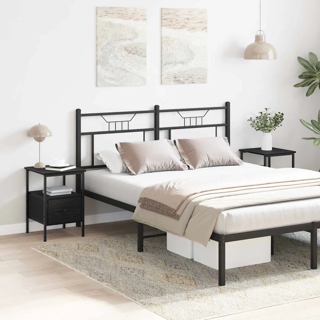 Armadio da Notte con cassetto 2 pcs Rovere Nero 34 x 36 x 50 cm 862924