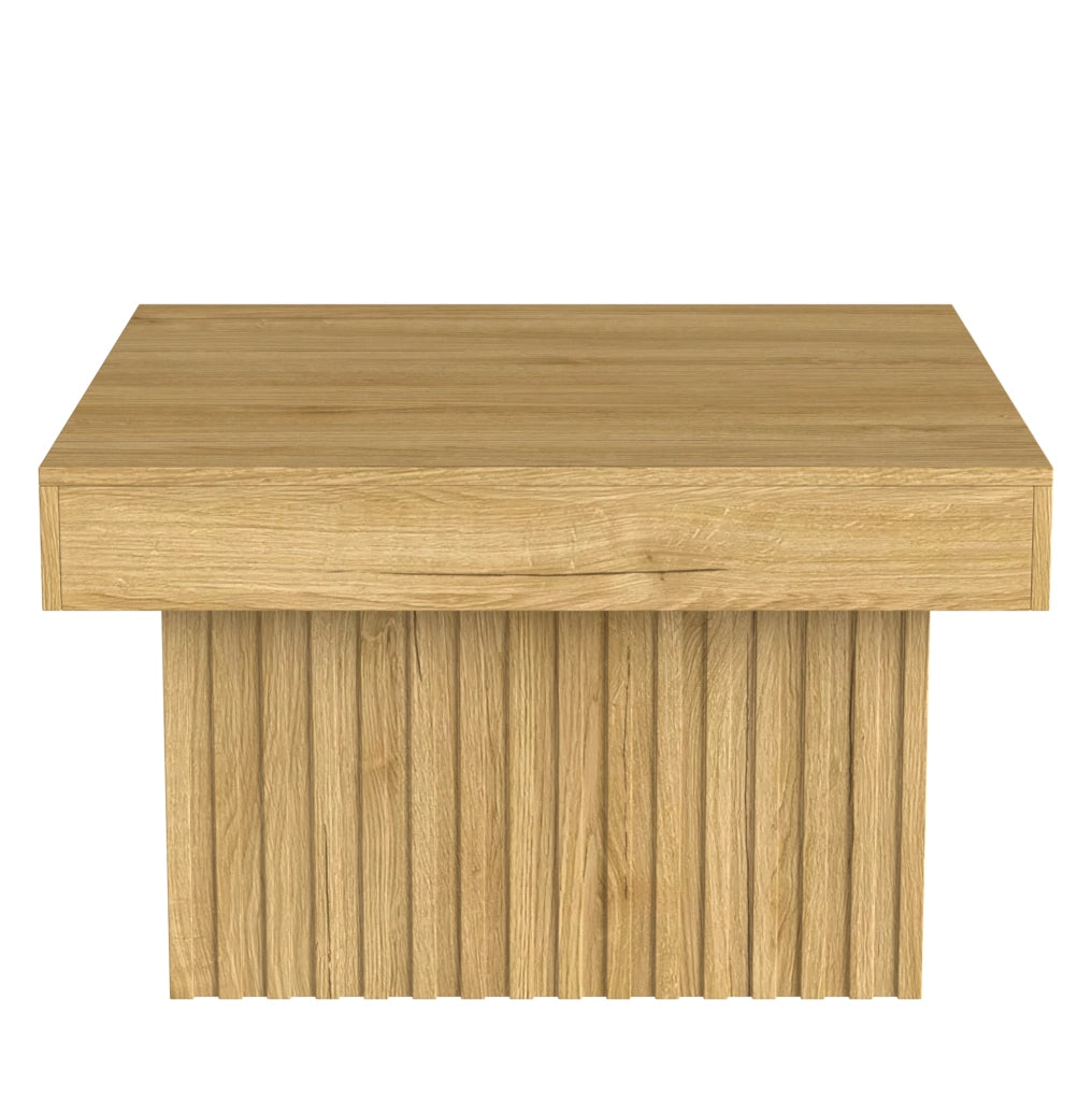 Tavolino da caffè 79x79x46 cm in PB e MDF; colore naturale