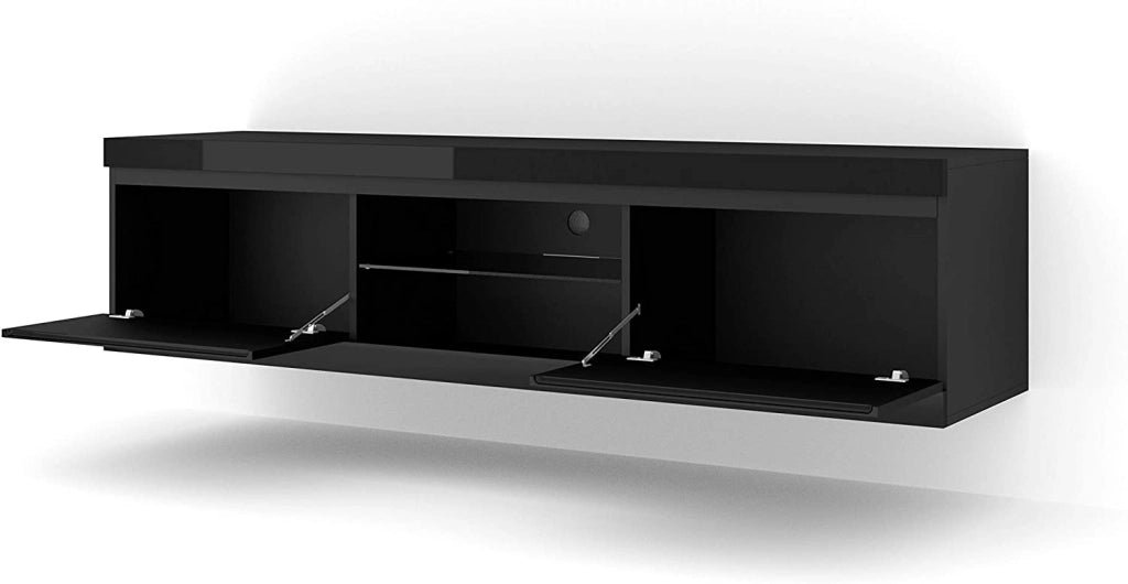 ARMADIO PORTA TV NET 180 NERO LUCIDO