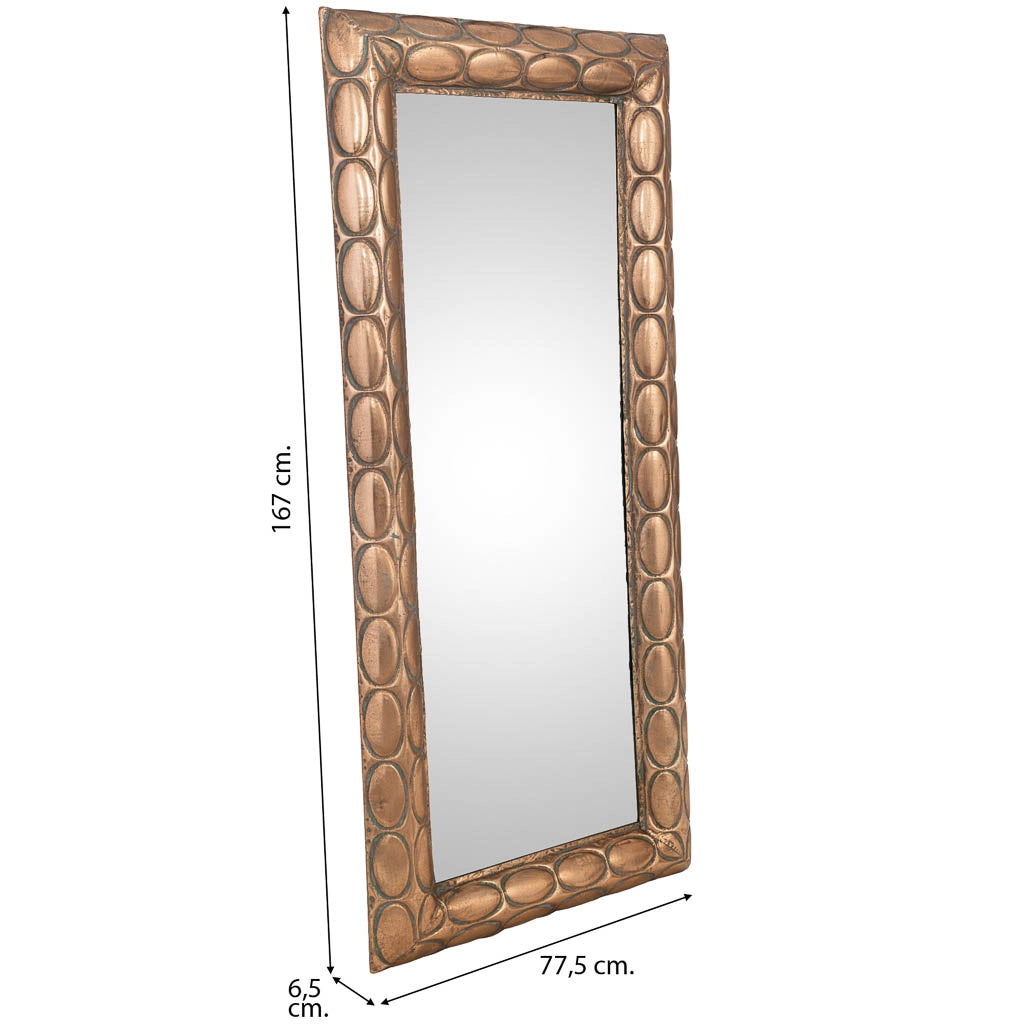 Specchio in metallo dorato 77,5x6,5x167h cm