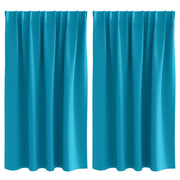 Tende Oscuranti | Tende Blackout con Anelli 2 pz Turchese 140 x 140 cm