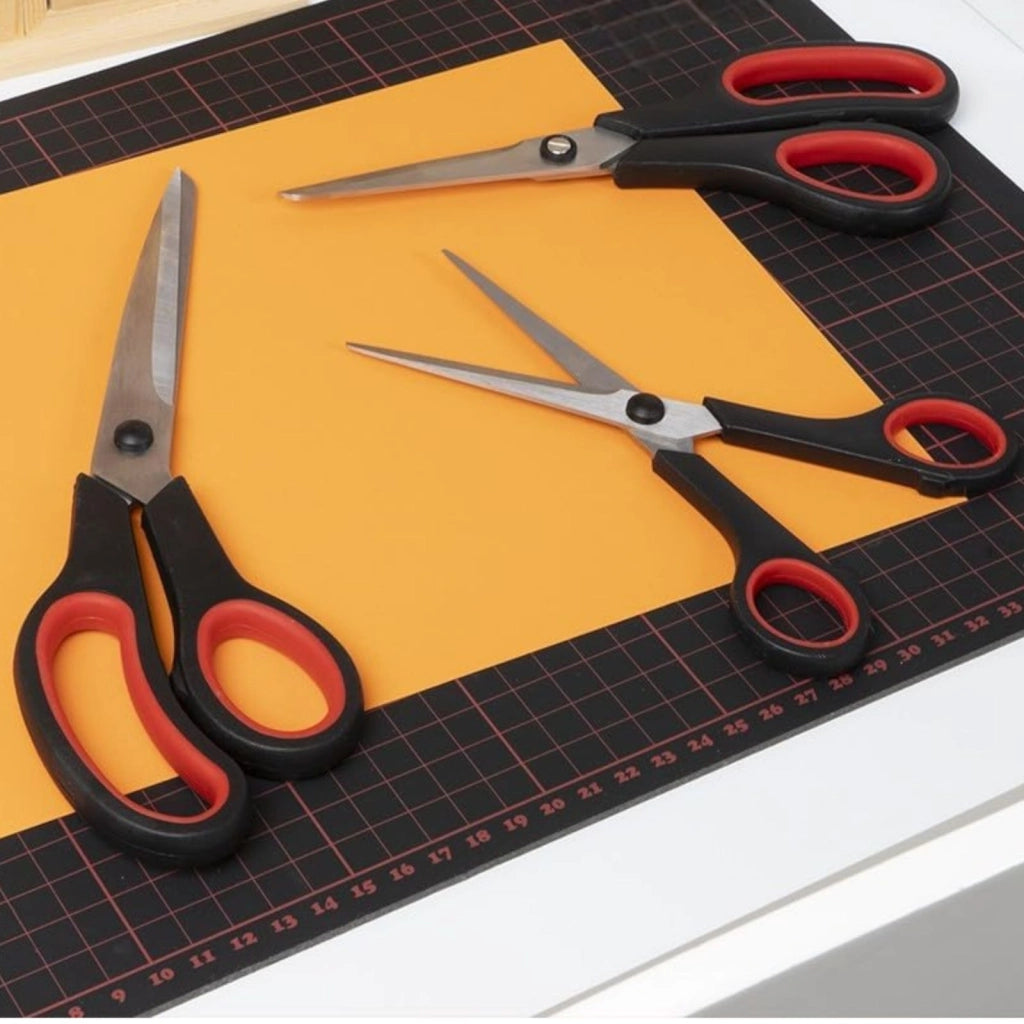 3 pz Forbici Multiuso Ufficio Cucina Carta Cucito Lama Acciaio Manico Ergonomico