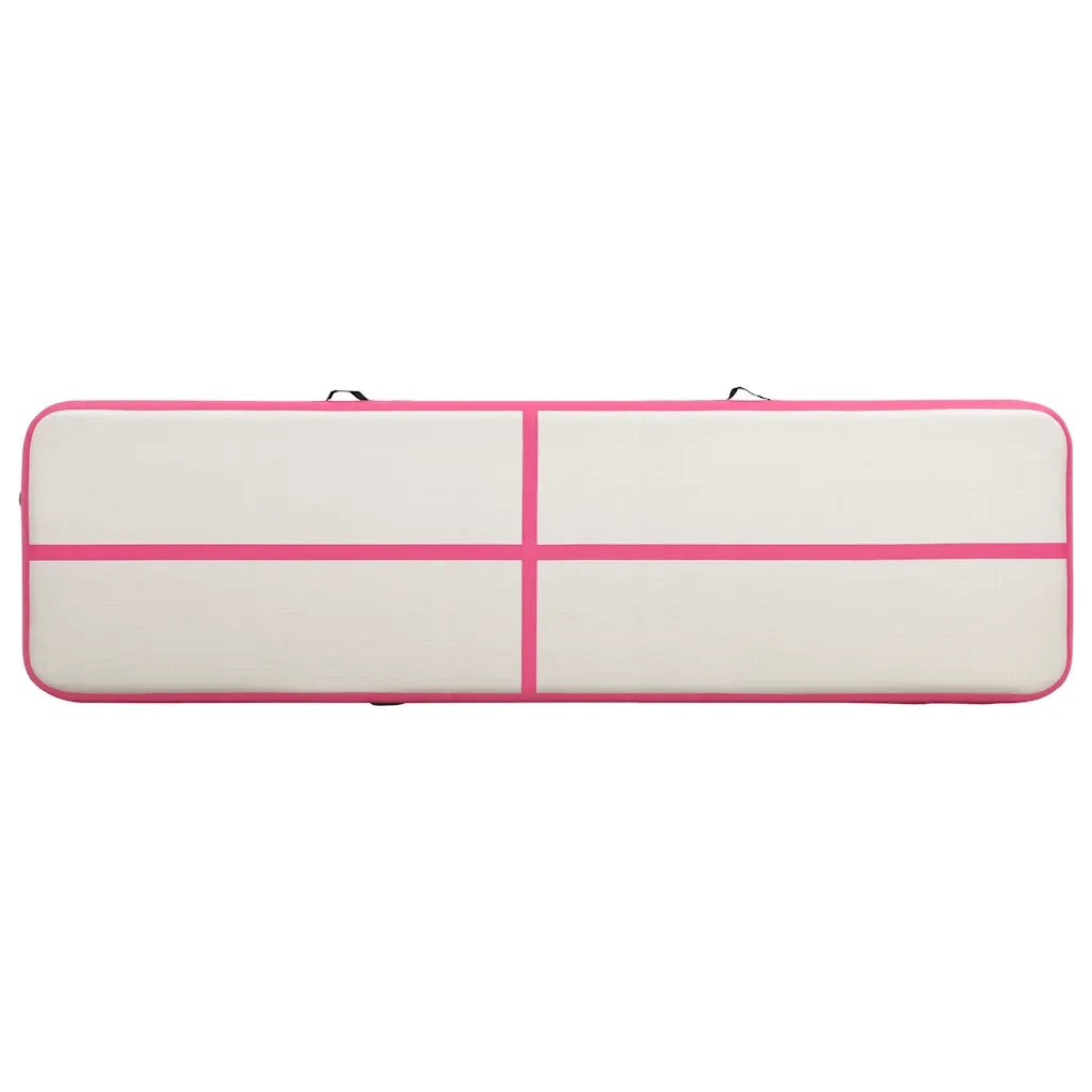 Tappetino Ginnastica Gonfiabile con Pompa 700x100x15cm PVC Rosa 92670