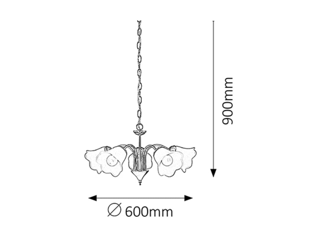 Lampadario classico Rabalux Rafaella 5xE14 oro opale