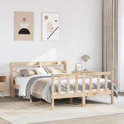 Letto senza Materasso-Struttura Letto 135x190 cm in Legno Massello di Pino 139814