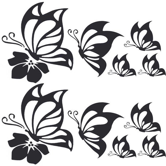 Sticker auto - Acquastato e riflettente - Nero - Sticker in vinile - Adatto per SUV e motocicletta - 2 fogli