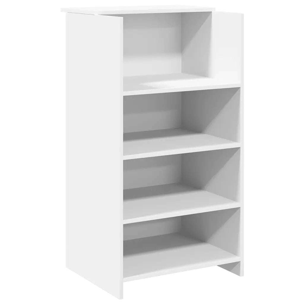 Banco Reception | Scrivania | Tavolo da Ufficio Bianco 135x50x103,5 cm in Legno Multistrato