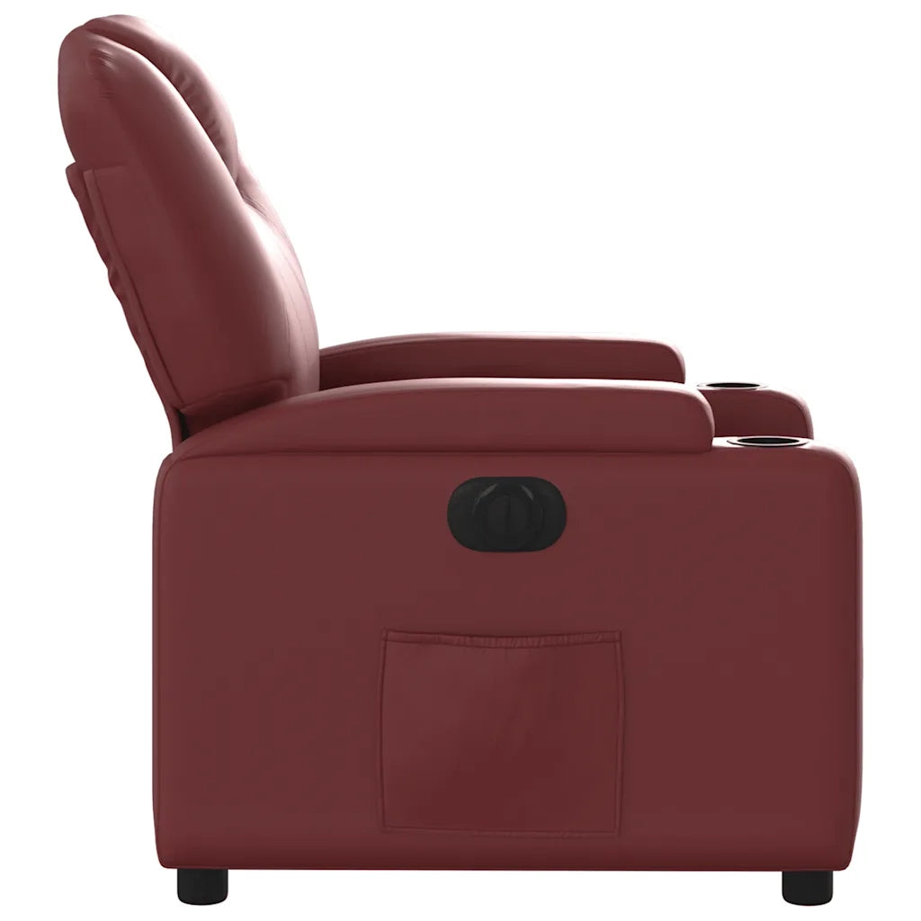 Poltrona Reclinabile Elettrica Rosso Vino in Similpelle 3204420
