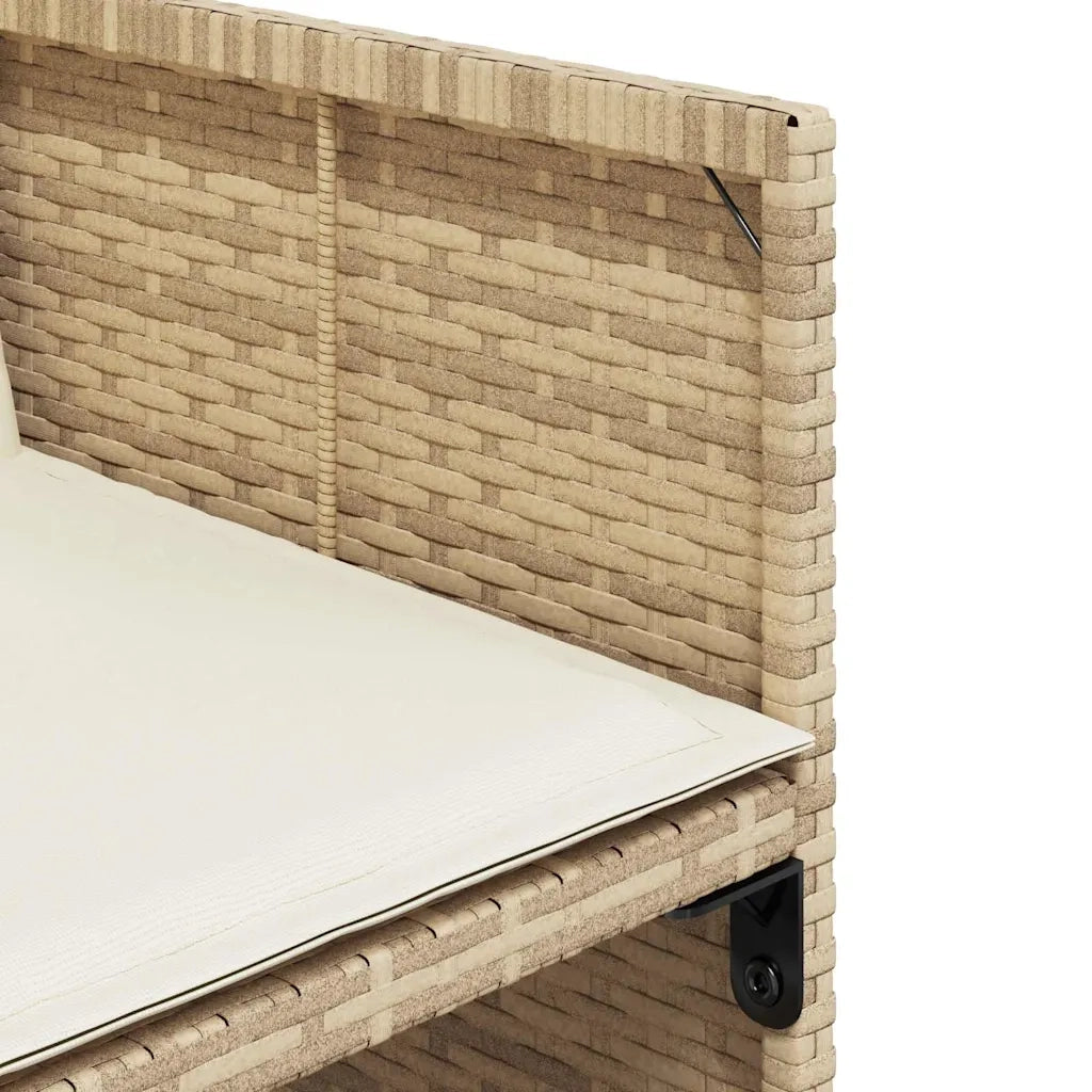 Set da Pranzo da Giardino 17 pz con Cuscini Beige in Polyrattan 3211246
