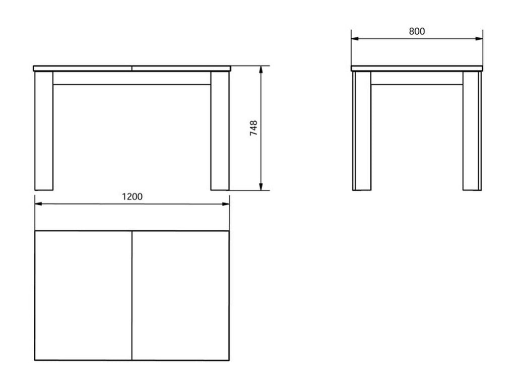 Uscio, Tavolo Fisso 6 Posti, 120x80x74.5h cm Marrone Rovere