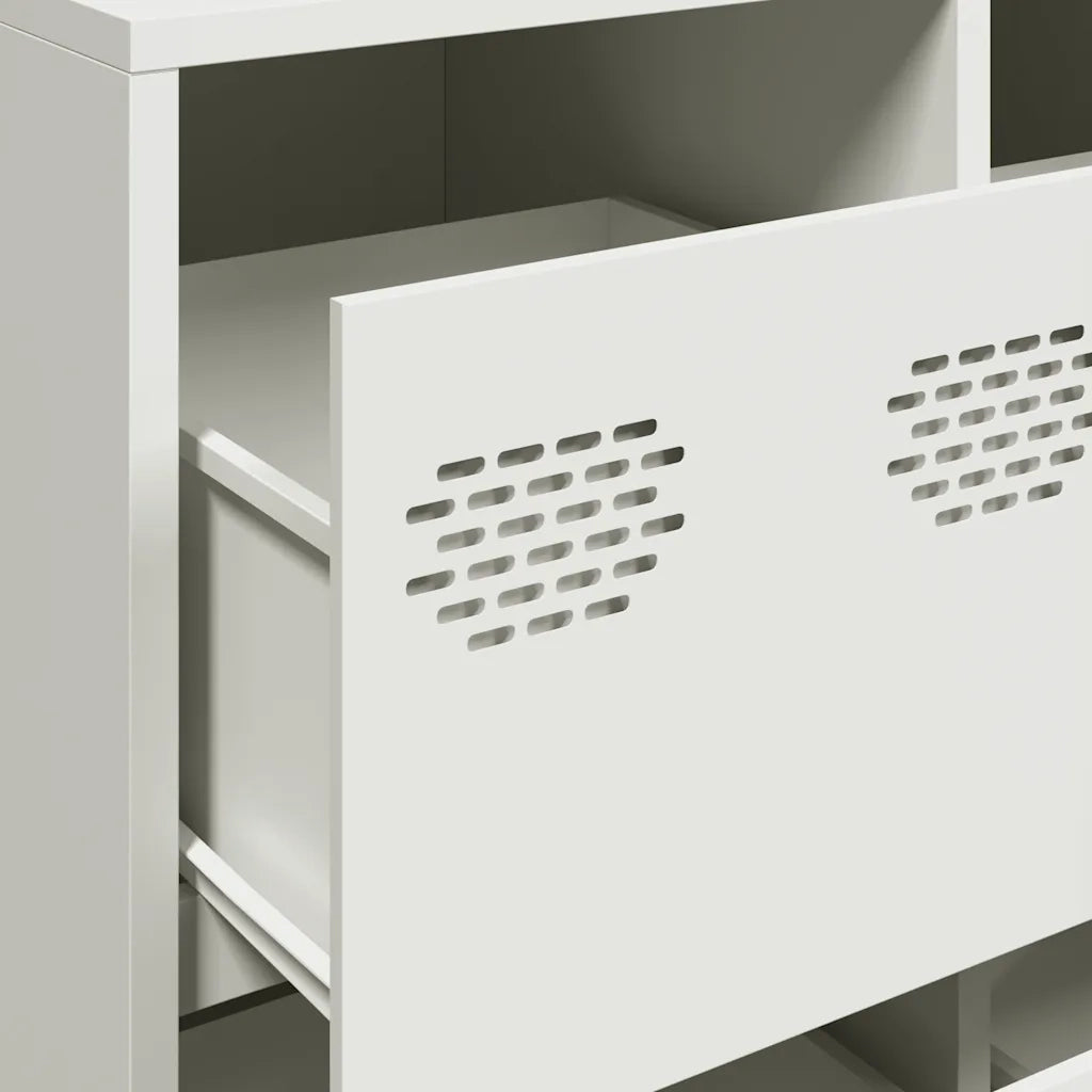 Credenza Bianca 135x39x103,5 cm in Acciaio Laminato a Freddo 3307178