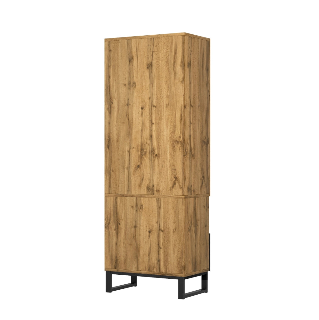 Armadio guardaroba 180x65x38 cm con barra appendiabiti; ripiani regolabili e cassetto in truciolare naturale