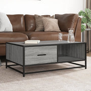 Tavolino-Tavolino da soggiorno-Tavolo Grigio Sonoma 90x57x35 cm Legno Multistrato e Metallo