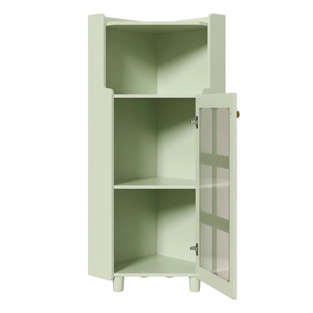 Armadio d'angolo verde laccato con illuminazione LED - Xylo - 63.5*124 cm - Controllo App