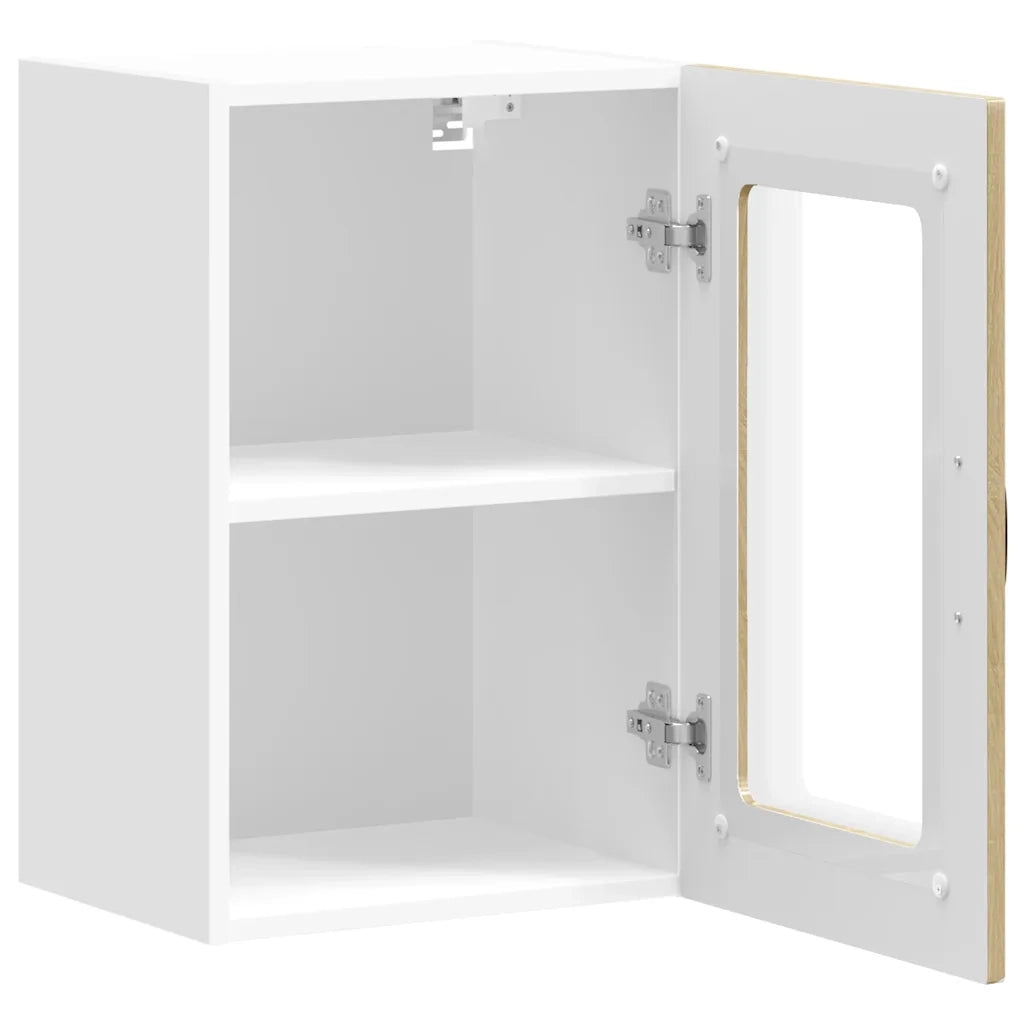 Pensile da Cucina | Mobile da Cucina con Porta in Vetro Kalmar Rovere Sonoma