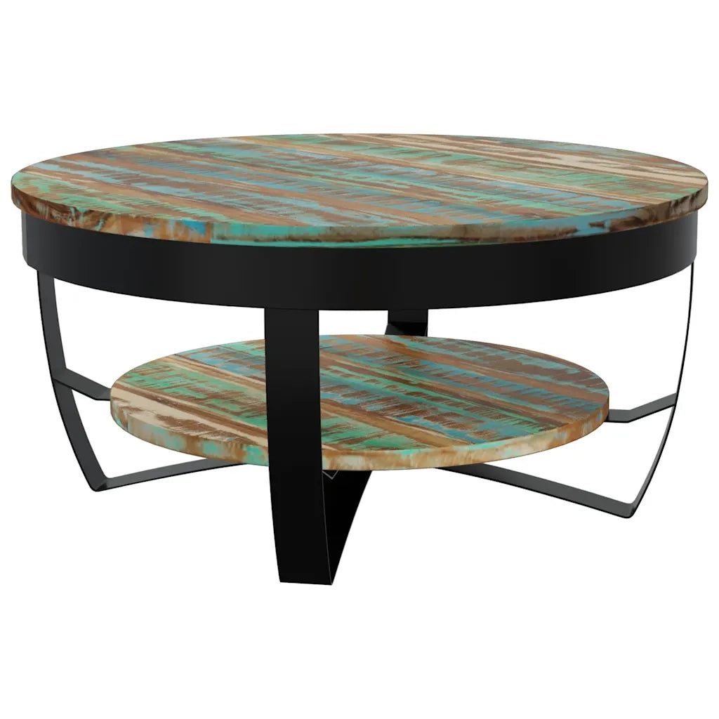 Tavolino da CaffÃ¨ in Legno Massello Recuperato 65x32 cm cod mxl 9880