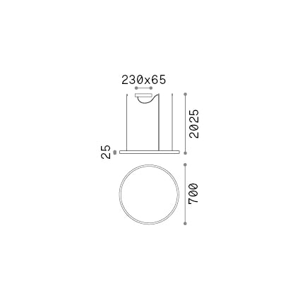 Sospensione Moderna Oracle Alluminio-Plastiche Bianco Led 38W 3000K D70Cm