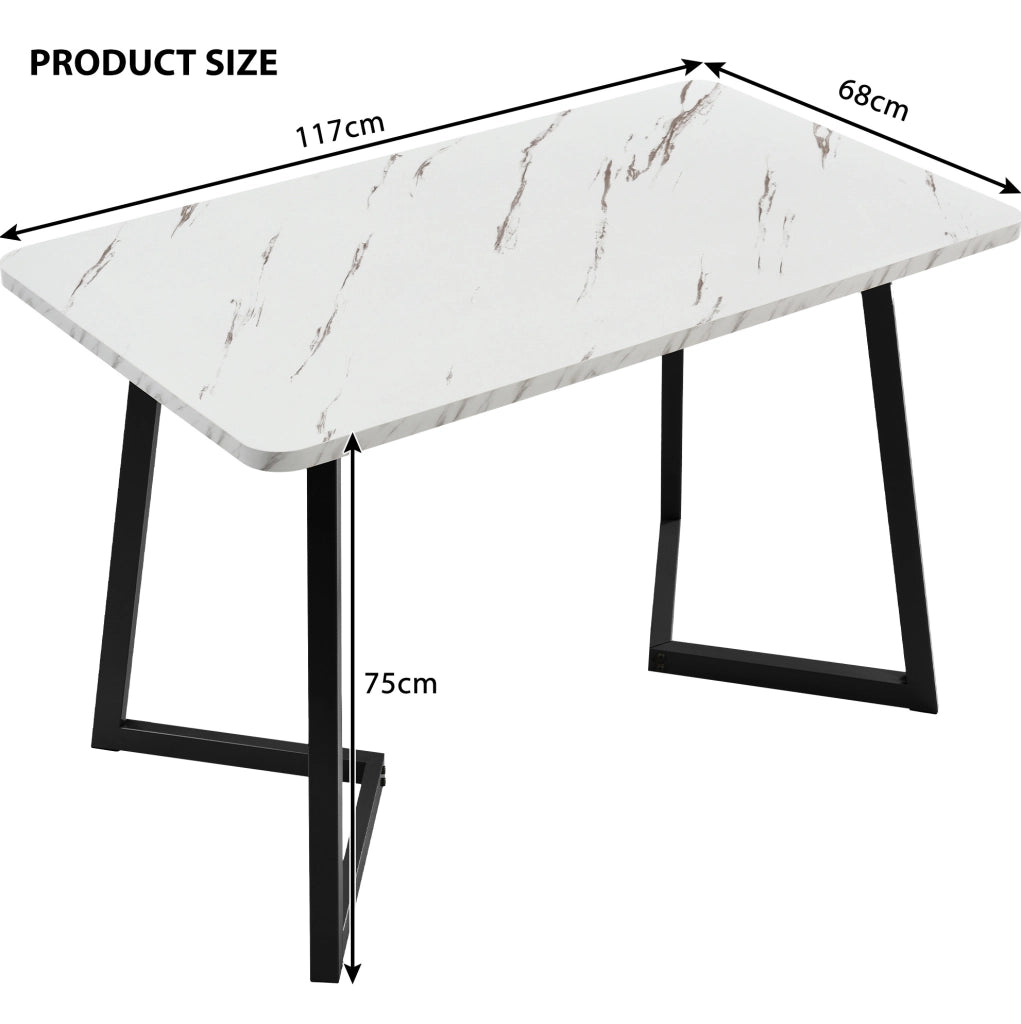 Set tavolo e 4 sedie 117x68 cm moderno; MDF; beige