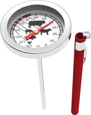Termometro per carne 0-120°C, termometro per griglia e cottura in acciaio inossidabile per forno BBQ e griglia con custodia