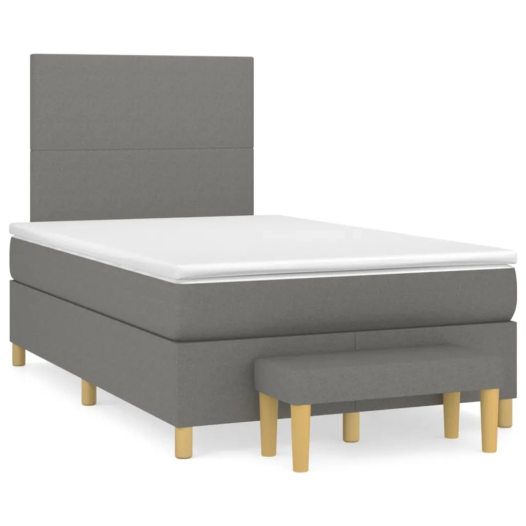 Giroletto a Molle con Materasso Grigio Scuro 120x200 cm Tessuto 3136982