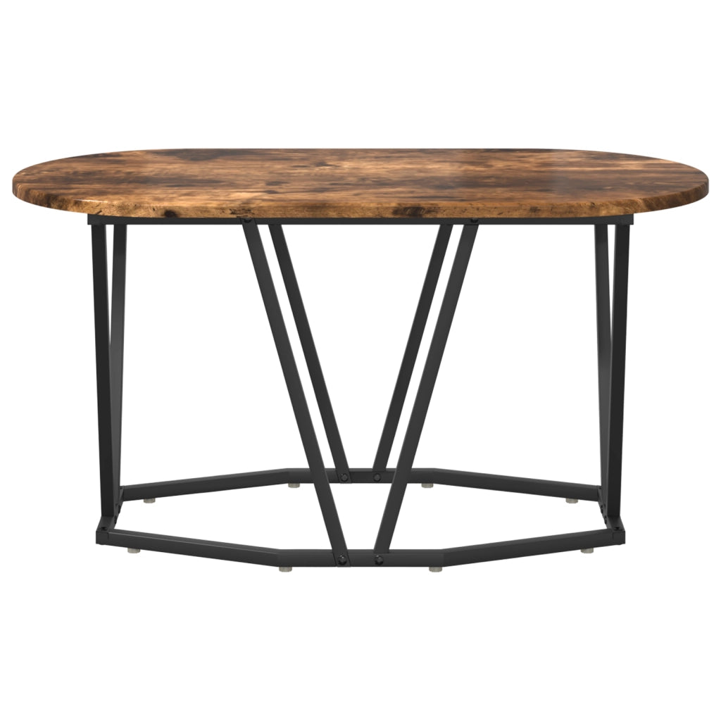 Tavolino da caffÃ¨ in rovere affumicato 80x40x40,5 cm in legno ingegnerizzato e metallo