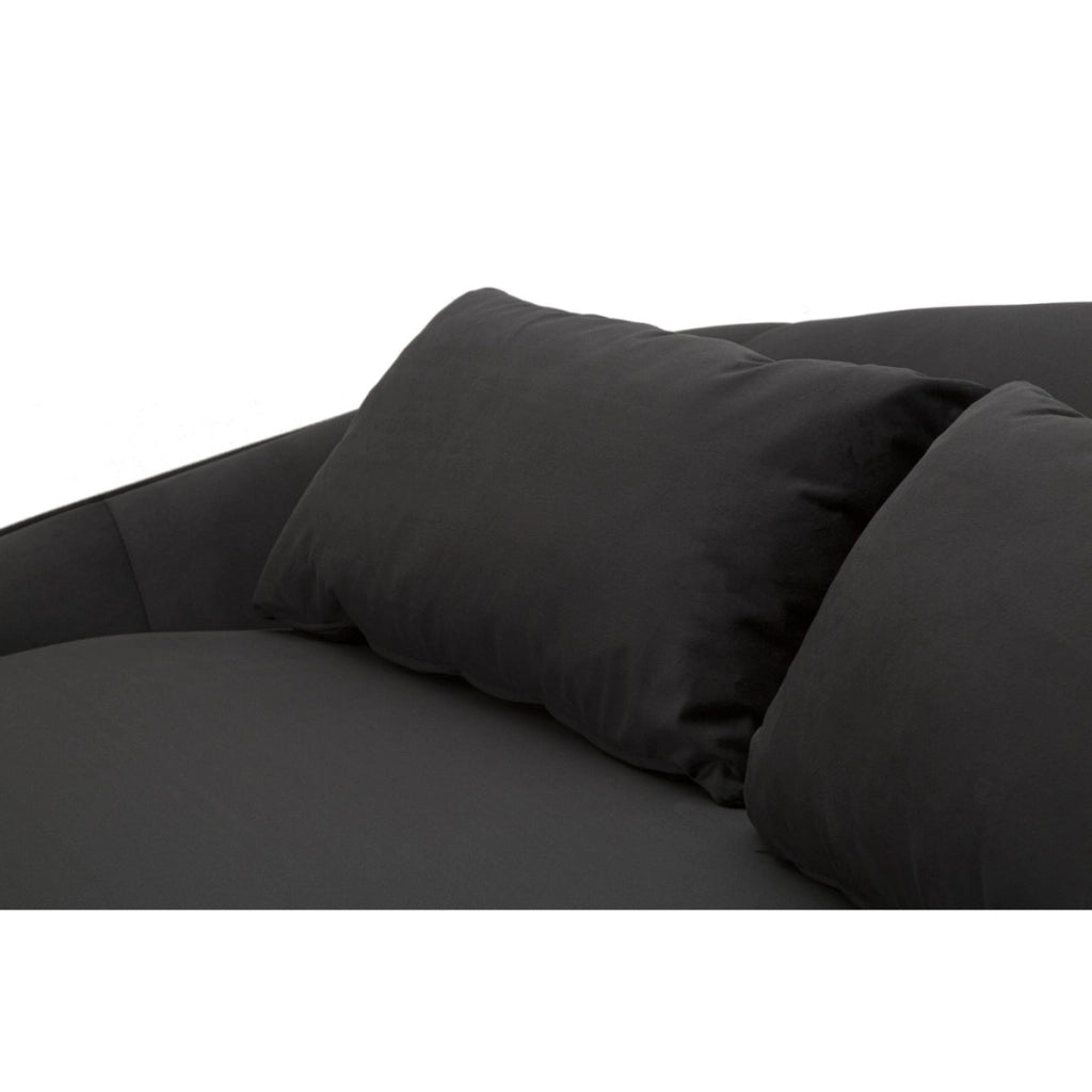 Divano VKH43, Nero, Legno, 185x84x68 cm
