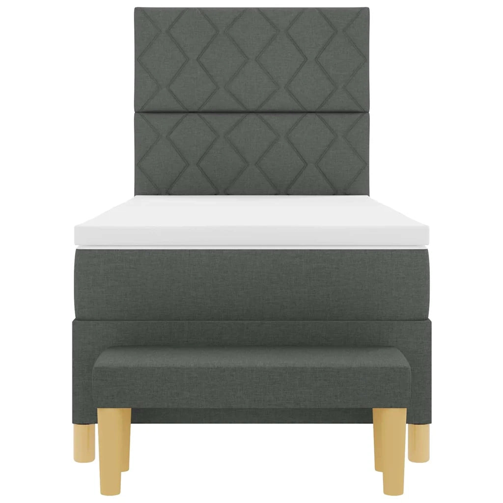 Letto a molle con cuscino Grigio scuro 190 x 90 cm Tessuto 3344339