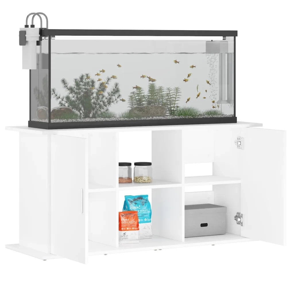 Supporto per Acquario 121x41x58 cm in Legno Multistrato Bianco 833615