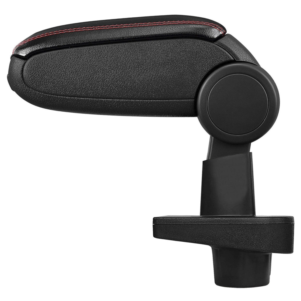 Bracciolo centrale per Renault Clio IV (Tipo X98) con scomparto imbottito in pelle-sintetico nero con cuciture rosse 03_0000644